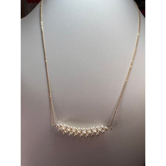 Cultured Freshwater Pearl Gold Over Sterling Silver Necklace - Picture 5 of 11
